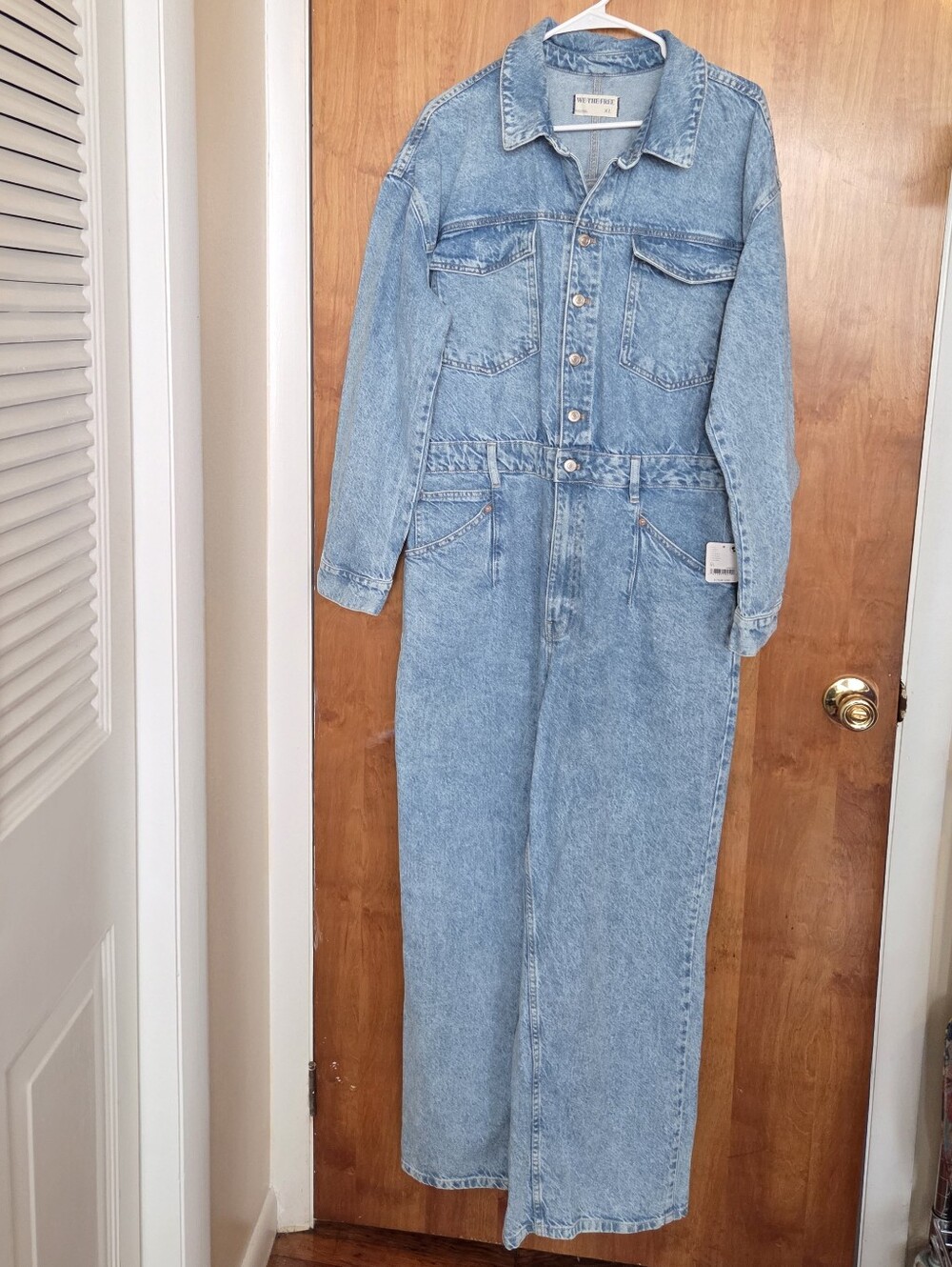 Free People- We The Free- Light Blue Denim Jumpsuit